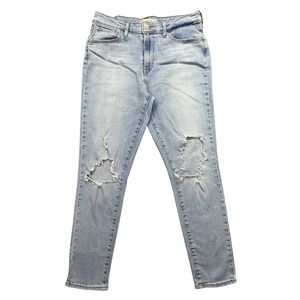 Levi's 721 High Rise Skinny Jeans Distressed Light Wash Denim Sz‎ 31 Fits 29"
